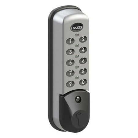 Lockey Digital Electronic Cabinet Lock For Wet/Chlorinated Areas Standard Silver Vertical EC781-SV